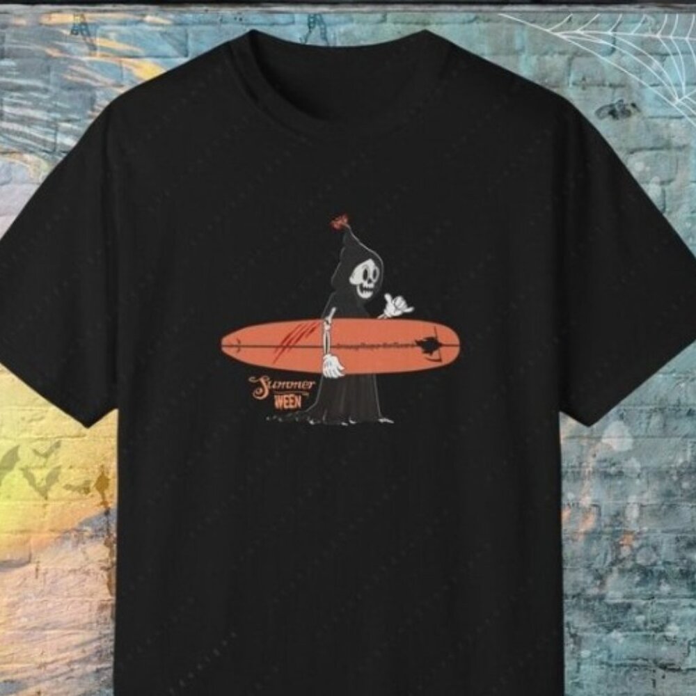 Surfing Reaper Shirt Design Idea For Summer Beach Tee